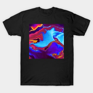 Blue Red Orange Swirl T-Shirt